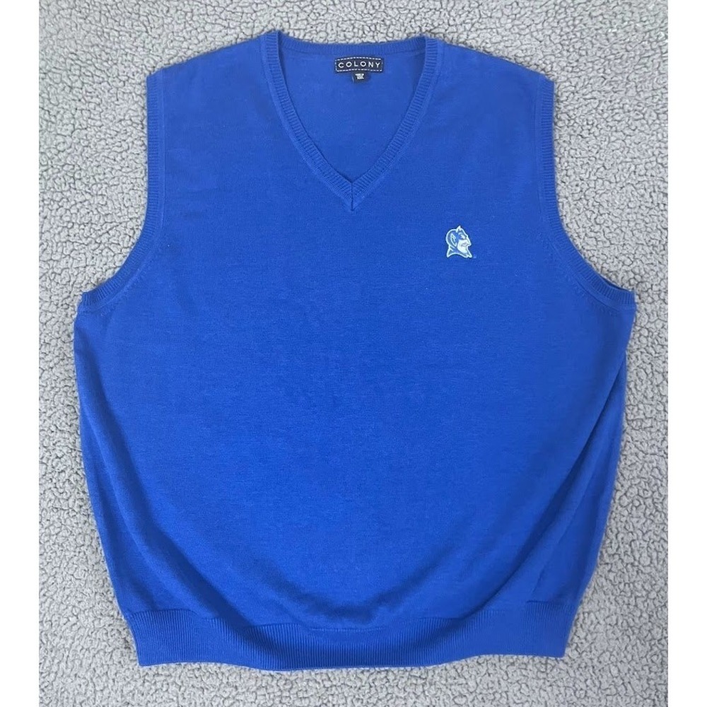 Duke Blue Devils Mens Colony V-Neck Sweater Vest  Royal Blue XXL